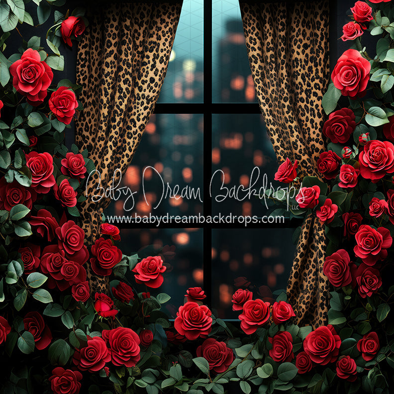 X Drop Everbloom Leopard Rose Window (CC)