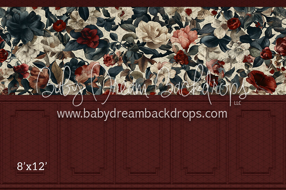 Fine Art Wallpaper Holiday Florals (Room 1 Crimson) (HL)
