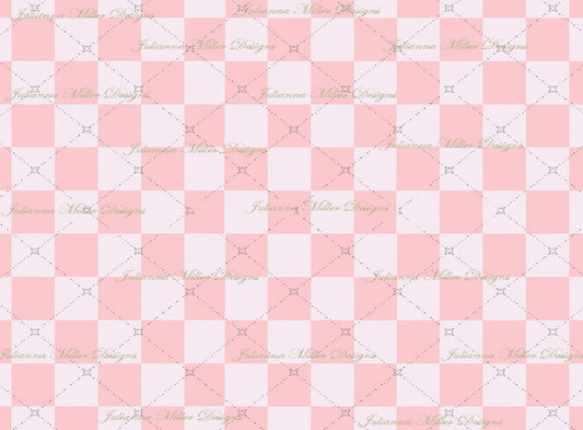 Pink Checker Board Fabric Drop