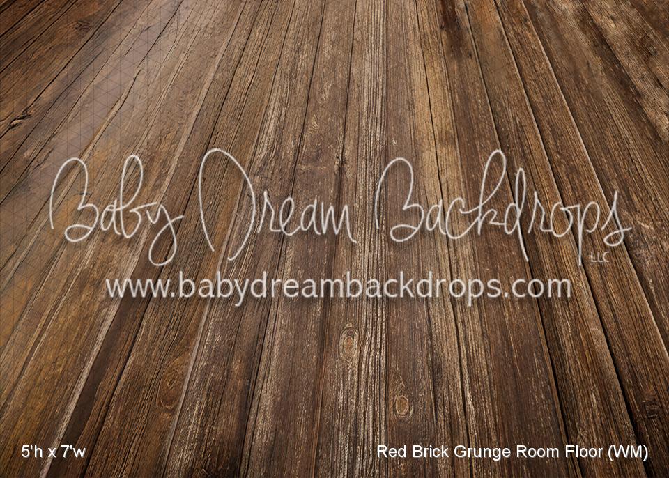 Red Brick Grunge Room Fabric Floor (WM)