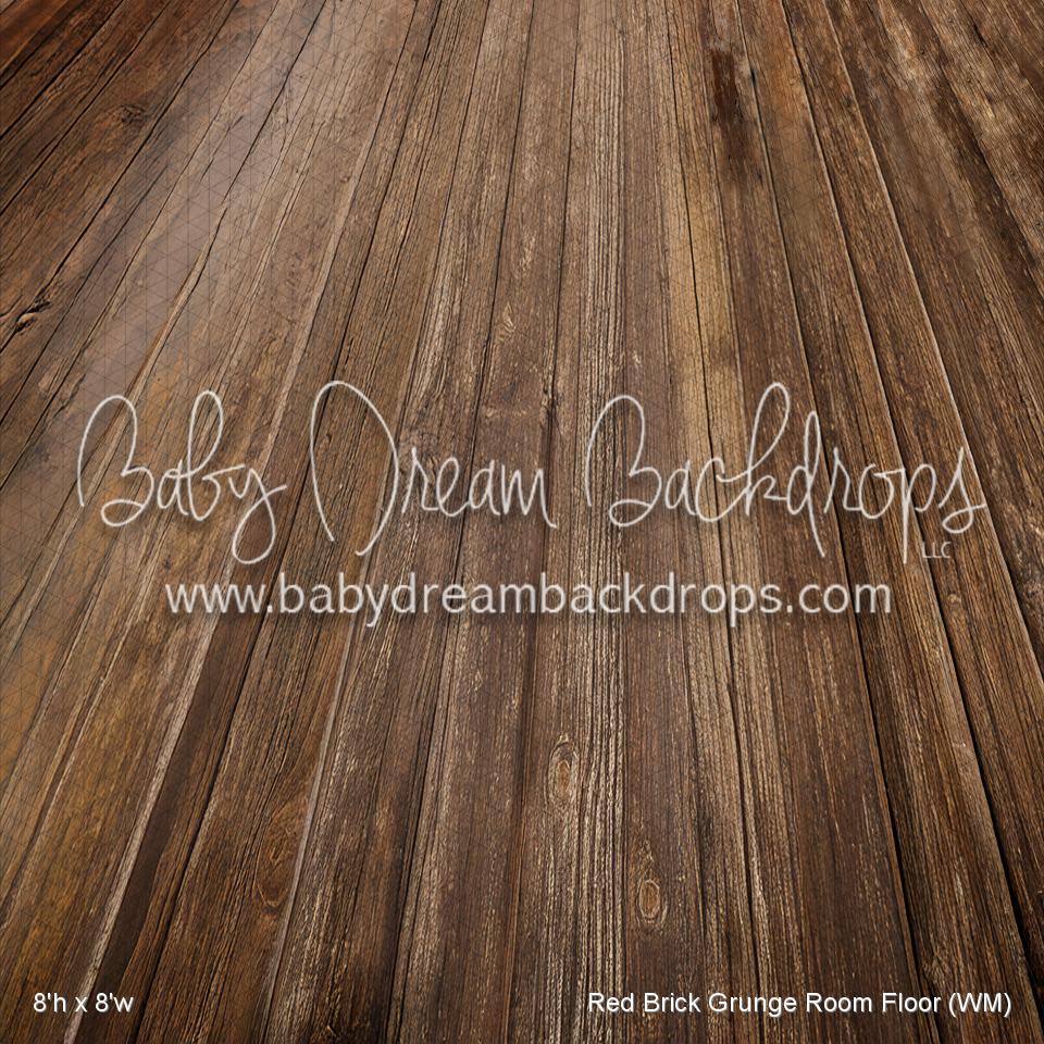Red Brick Grunge Room Fabric Floor (WM)