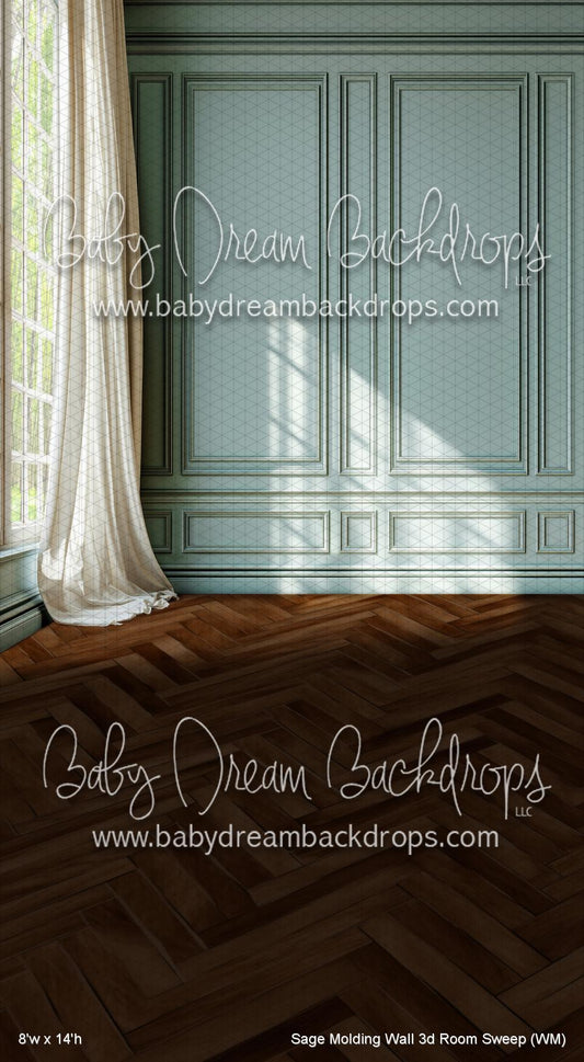 X Drop Sage Molding Wall 3d Room Sweep (WM)