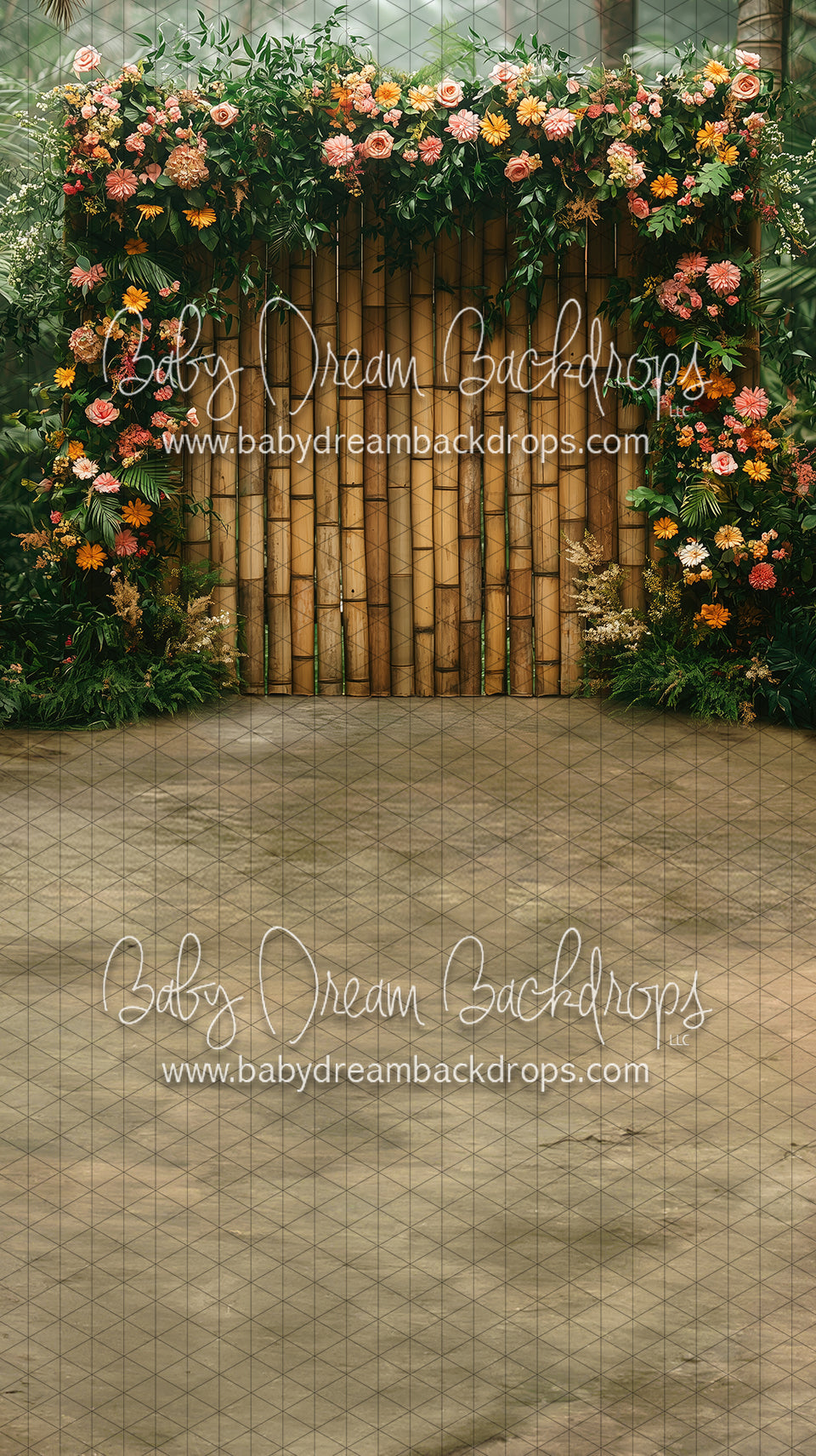 X Drop Sweep Blooming Bamboo Wall (KR)