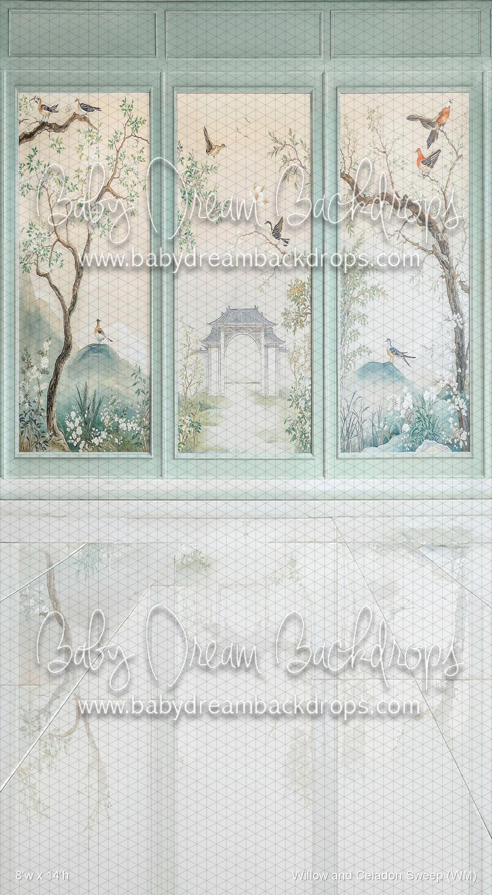 X Drop Willow and Celadon Sweep (WM)