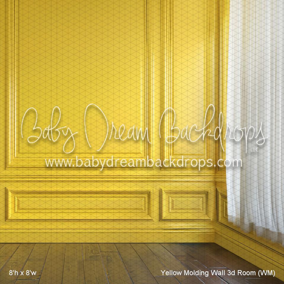 X Drop Yellow Molding Wall 3d Room (WM)