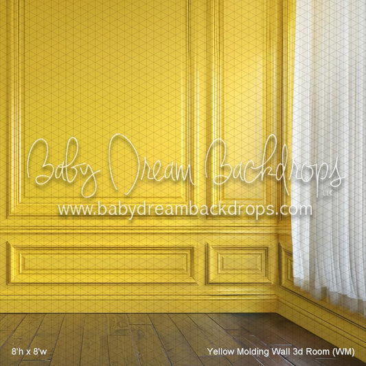 X Drop Yellow Molding Wall 3d Room (WM)