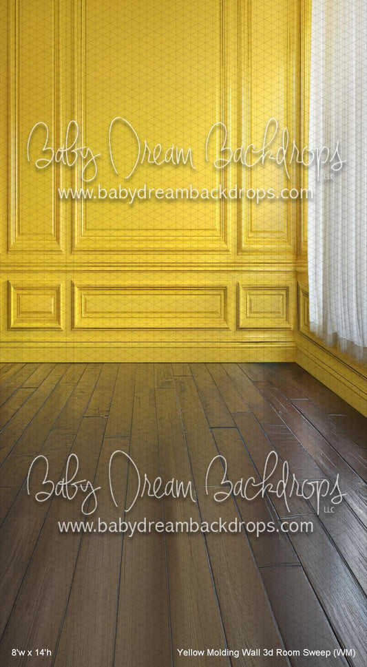 X Drop Yellow Molding Wall 3d Room Sweep (WM)